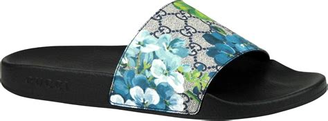 gucci flower sheos|gucci slides with blue flowers.